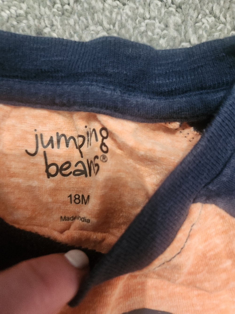 3 Long Sleeve Jumping Beans 18 Mth Orange & Navy Fox, Raglan Tee, Train - Picture 5 of 5
